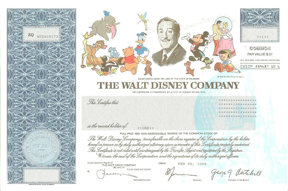 walt-disney-stock-certificate
